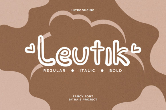 Leutik: A Cute Outlined Display Font for Eye-Catching Designs